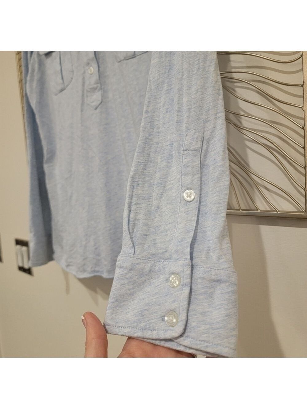 Vineyard Vines Blue Long Sleeve Pullover Polo Shirt Size Medium - Picture 5 of 9